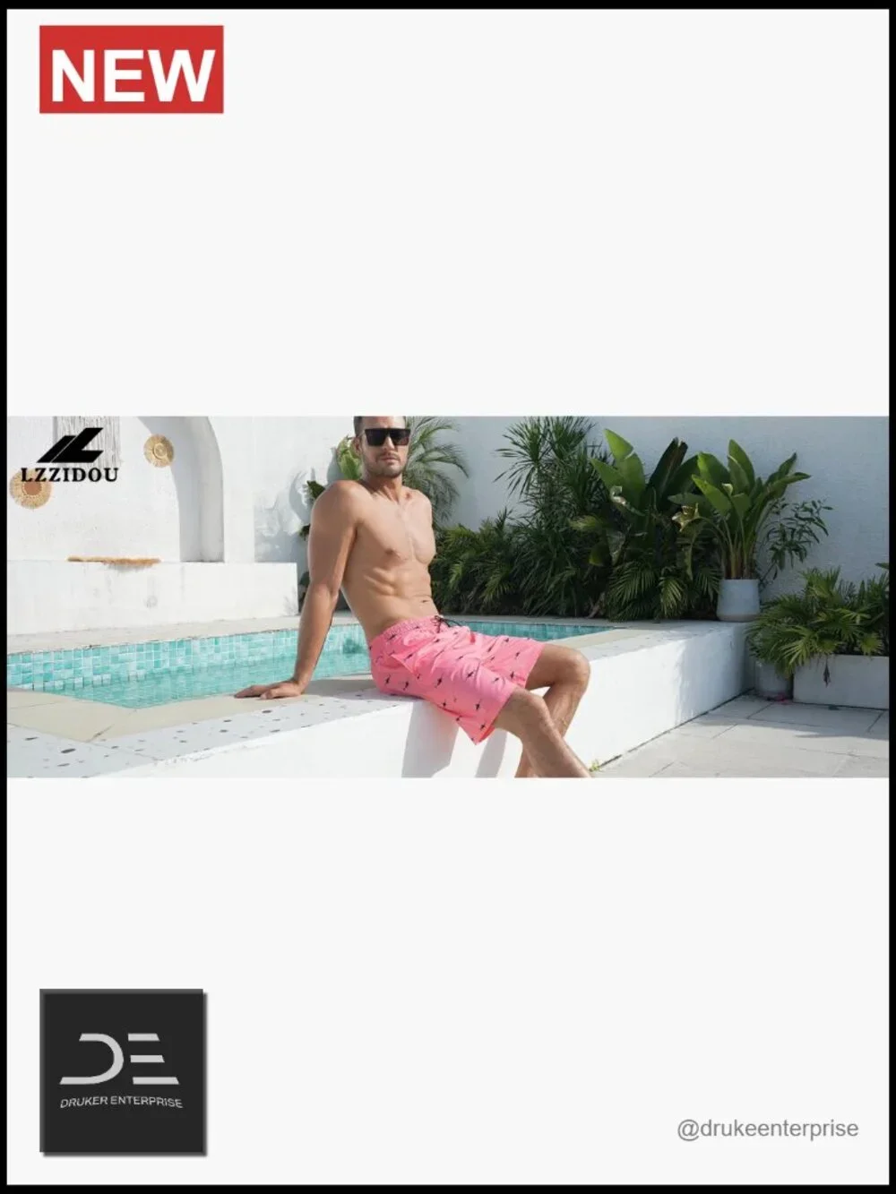 Men's Swim Trunks Quick Dry Mesh Lining Board Shorts with Pockets